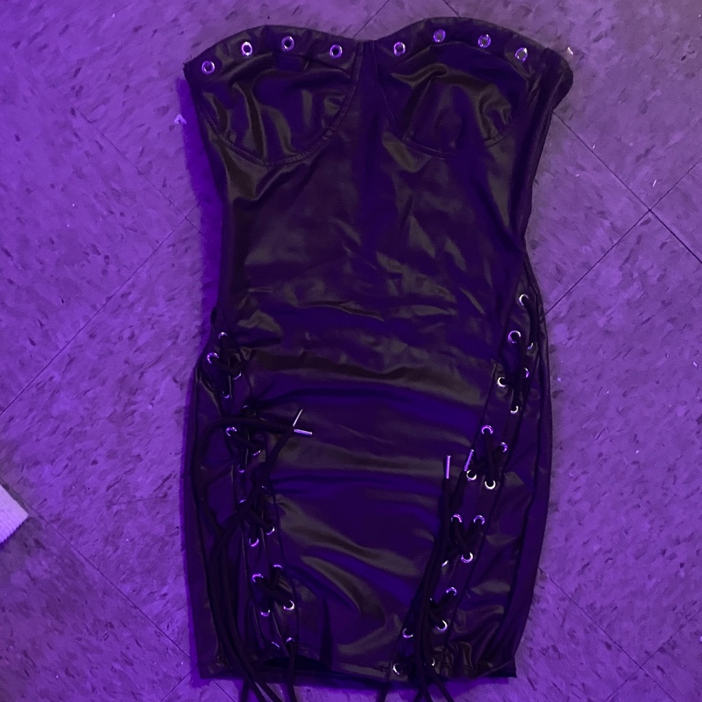 Fashion Nova Black Strapless Corset Dress